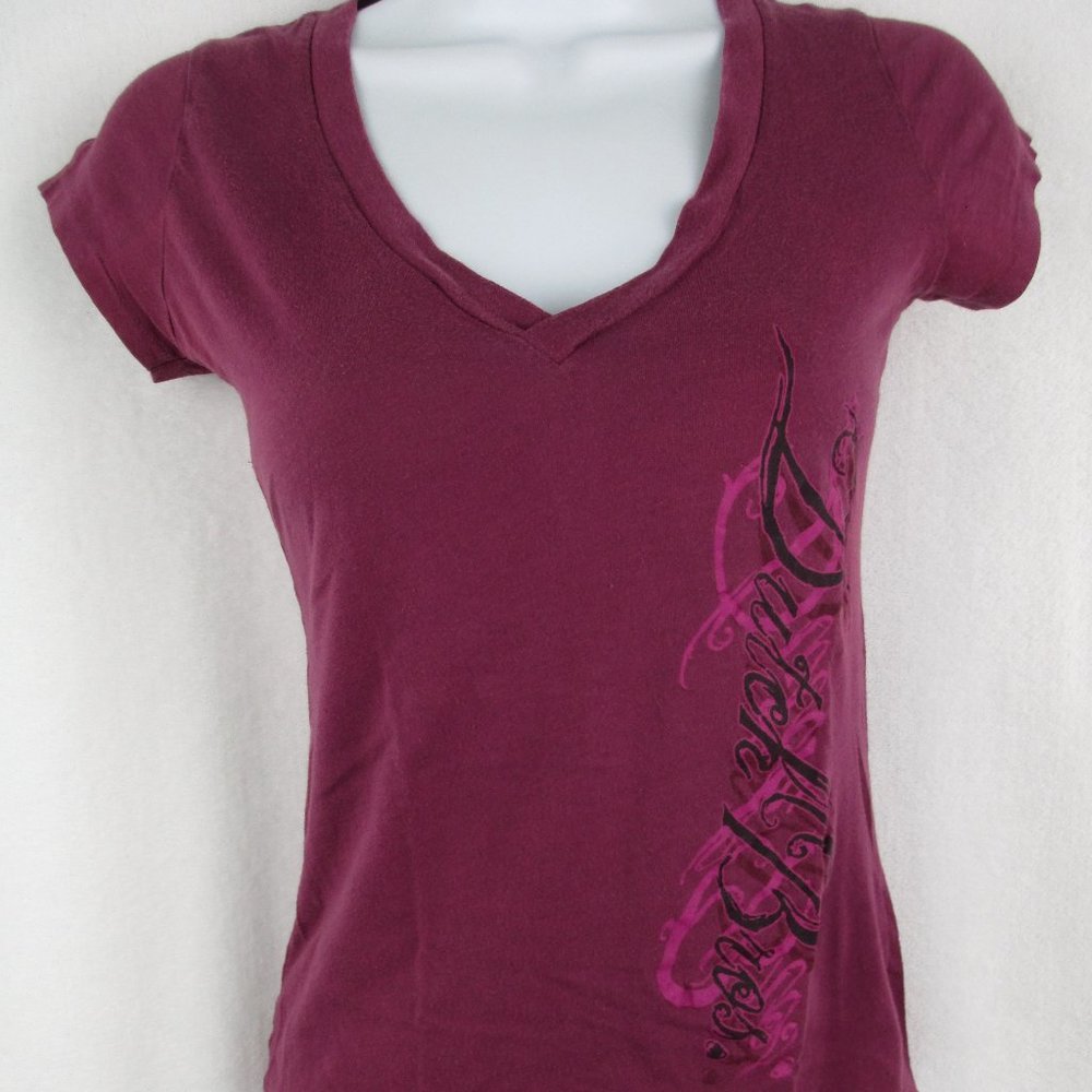 Dutch Bros Shirt V Neck Woman's Small Purple